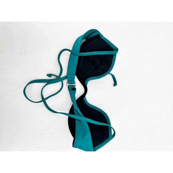 Andrea Lyamah Gura Corset Bikini Top in Ocean Teal Blue Size Medium - Picture 3 of 5